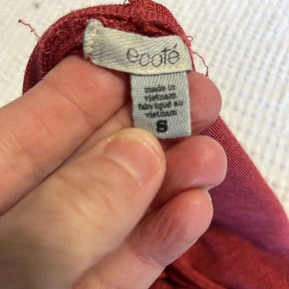 Ecote Tunic Coverup Dress Semisheer Flowy Womens Small Salmon Blush Rust Beach - Picture 6 of 7